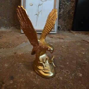 Hampshire 24KT Gold Coated Eagle Sculpture Figurine Bird of Prey Gold Tone 5.5"